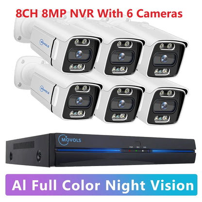 6 Camera 8MP PoE Security System 1TB NVR Kit