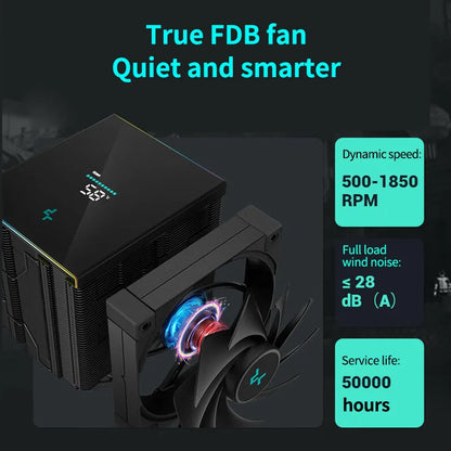 Heavy Duty CPU Cooler 6 Heat Pipes Digital Screen