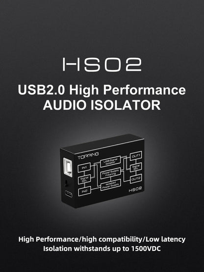 USB 2.0 Audio Isolator USB-B Type-C High Performance