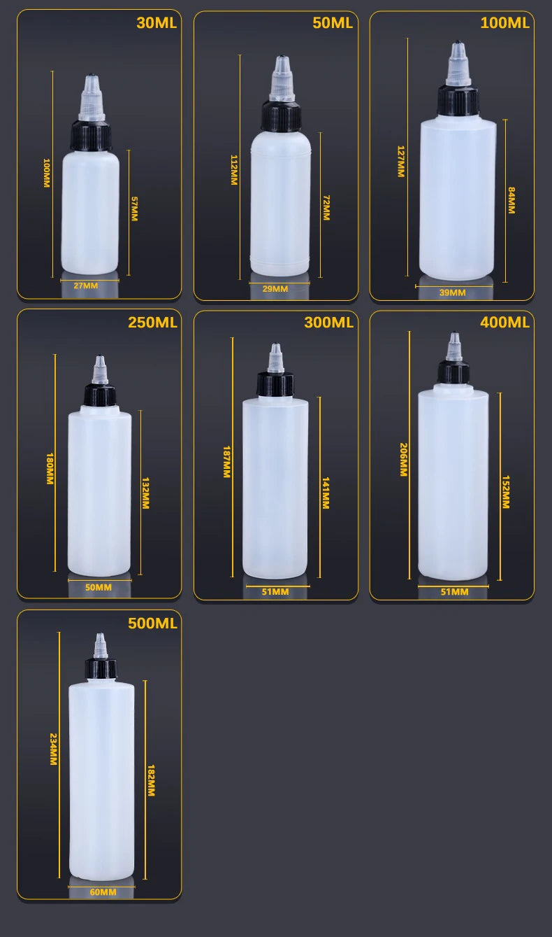 100 × 400ml Translucent Bottles with Precision Tip