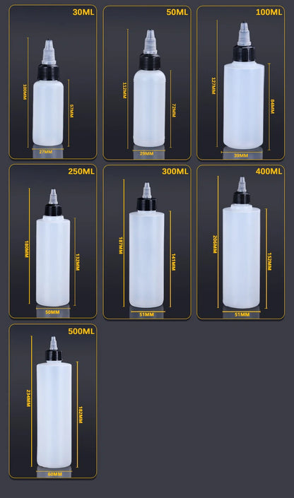 100 × 400ml Translucent Bottles with Precision Tip