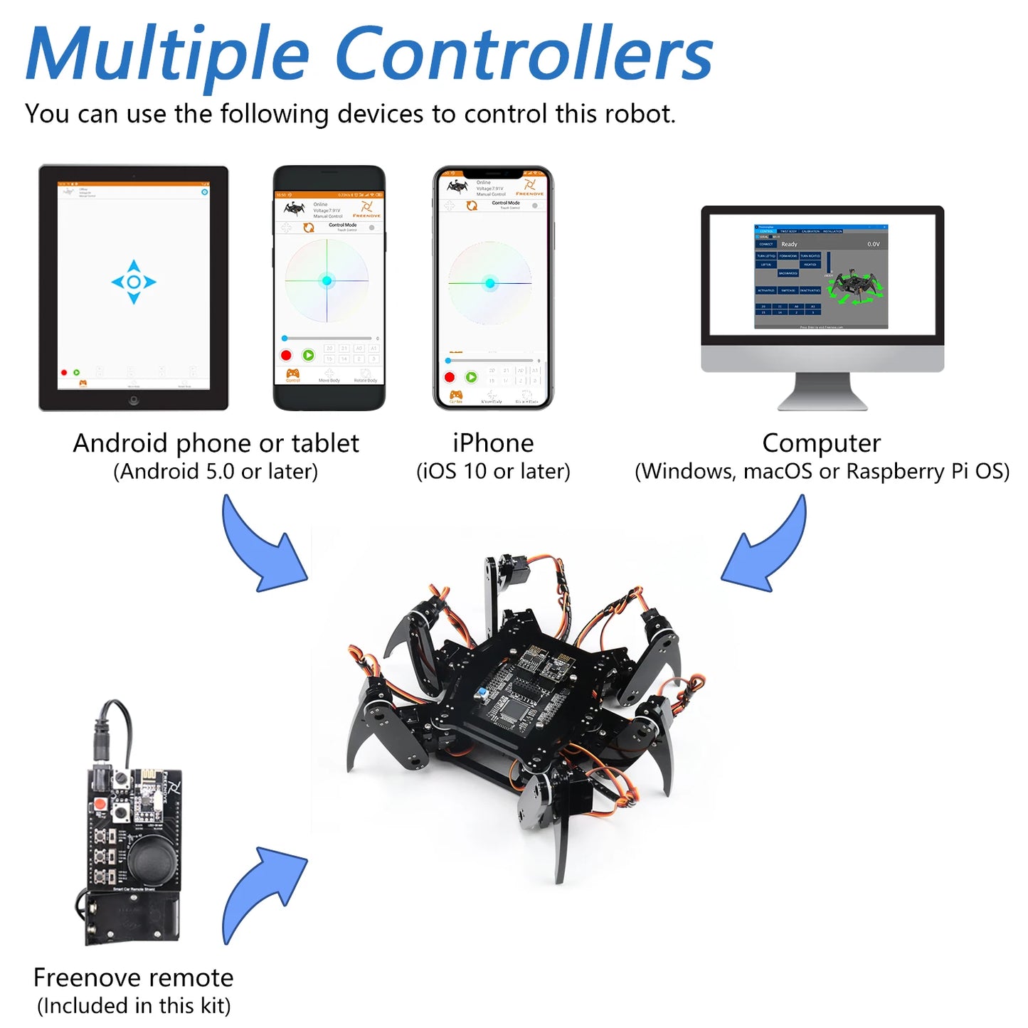 Educational Six-Leg Robot Kit with Servo Motors and Remote