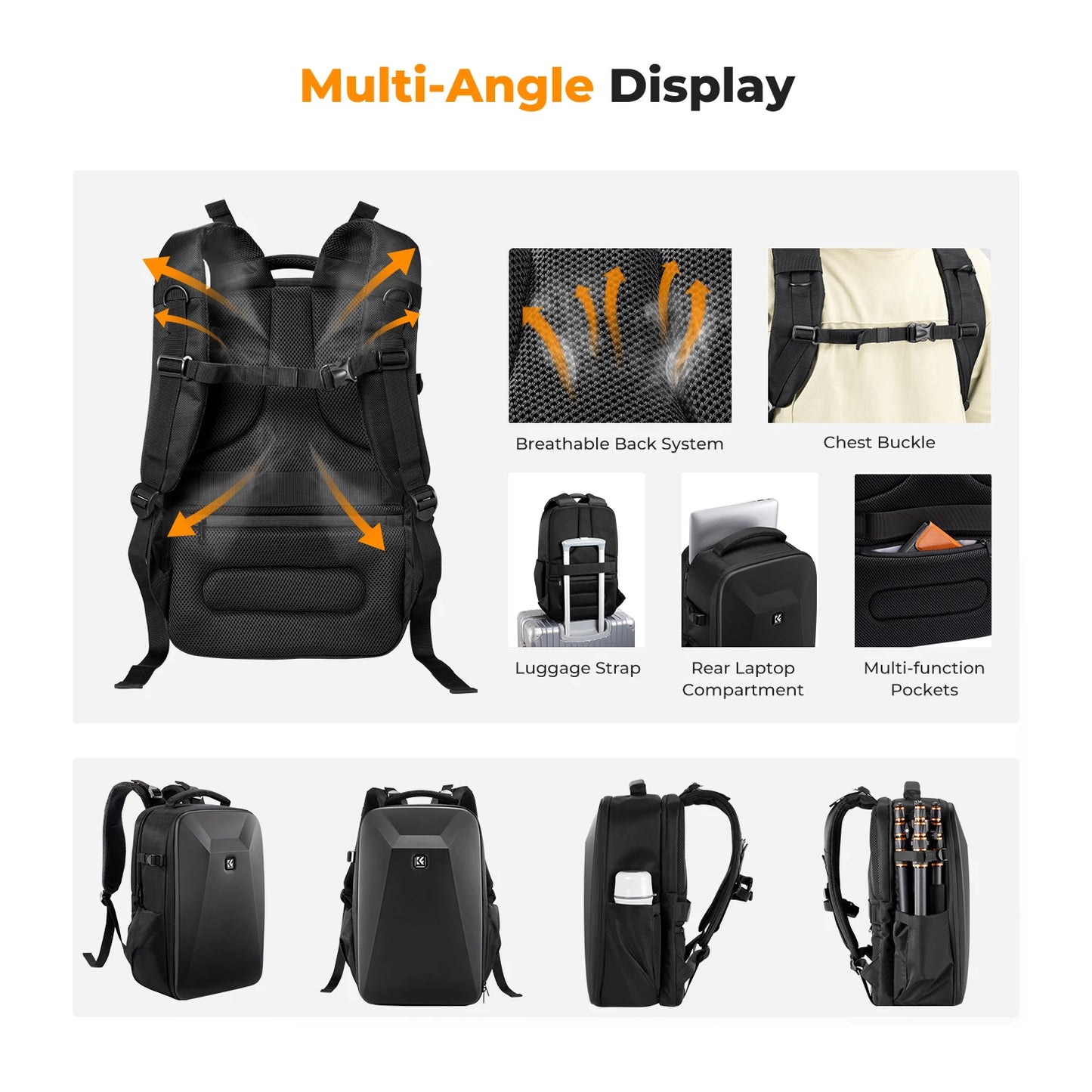 Large 22L Green Camera Bag – Waterproof Travel Photography Backpack