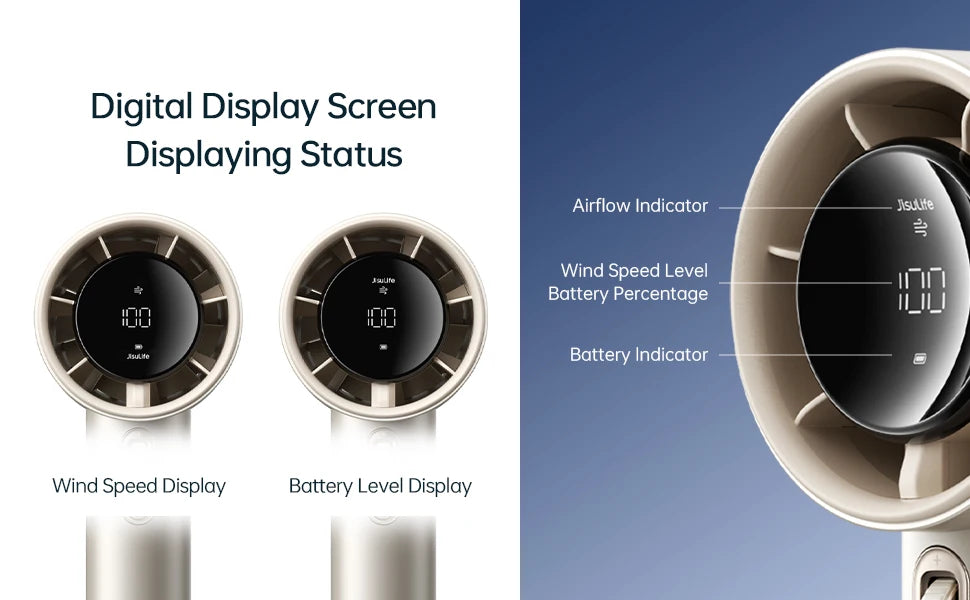 Travel-Friendly Handheld Fan Pro1S with LED Display