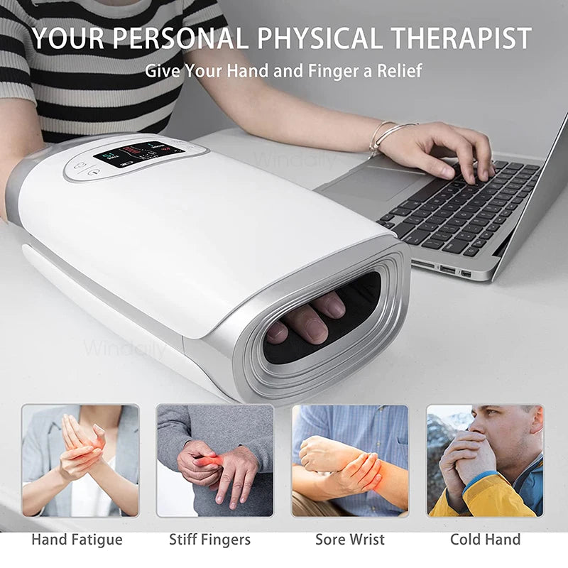 Portable Hand and Finger Massage Device with Heat