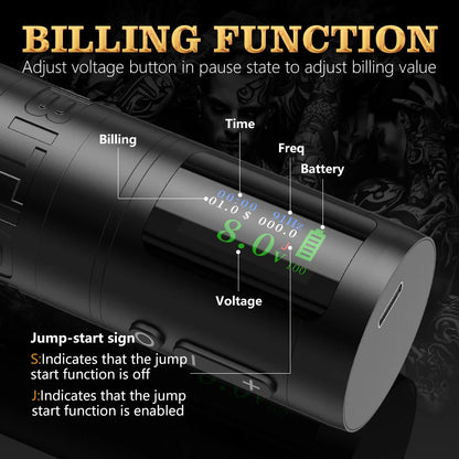 Wireless Tattoo Machine Pen 4.0mm Stroke Coreless Motor