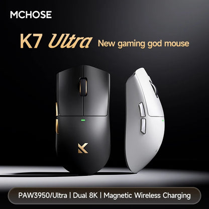 Red Rechargeable Wireless Gaming Mouse Magnetic Dock