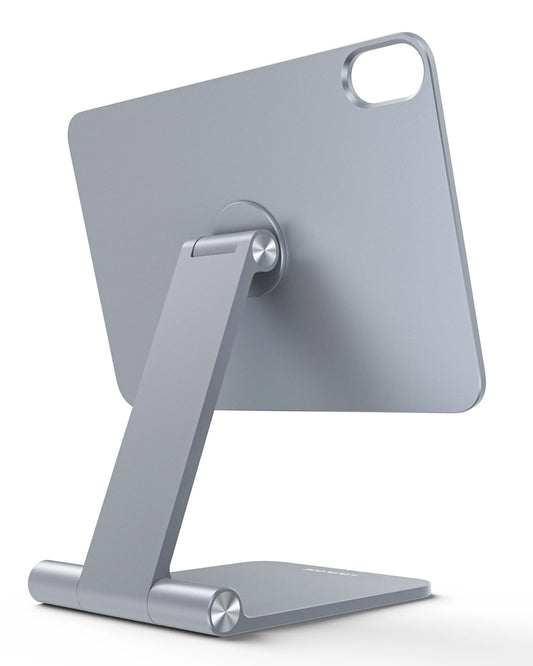 Foldable Silver iPad Mini 6 Magnetic Rotating Stand