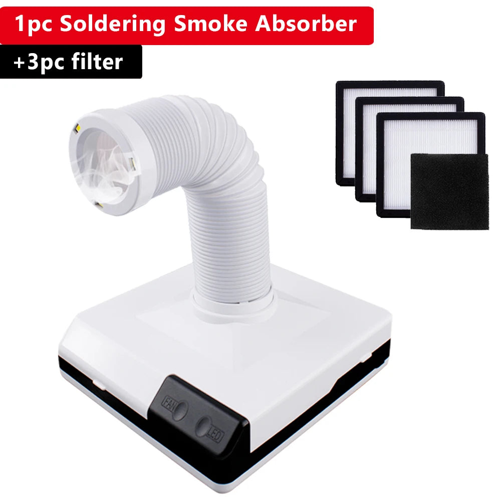 Portable Soldering Fume Extractor Smoke Absorber with LED