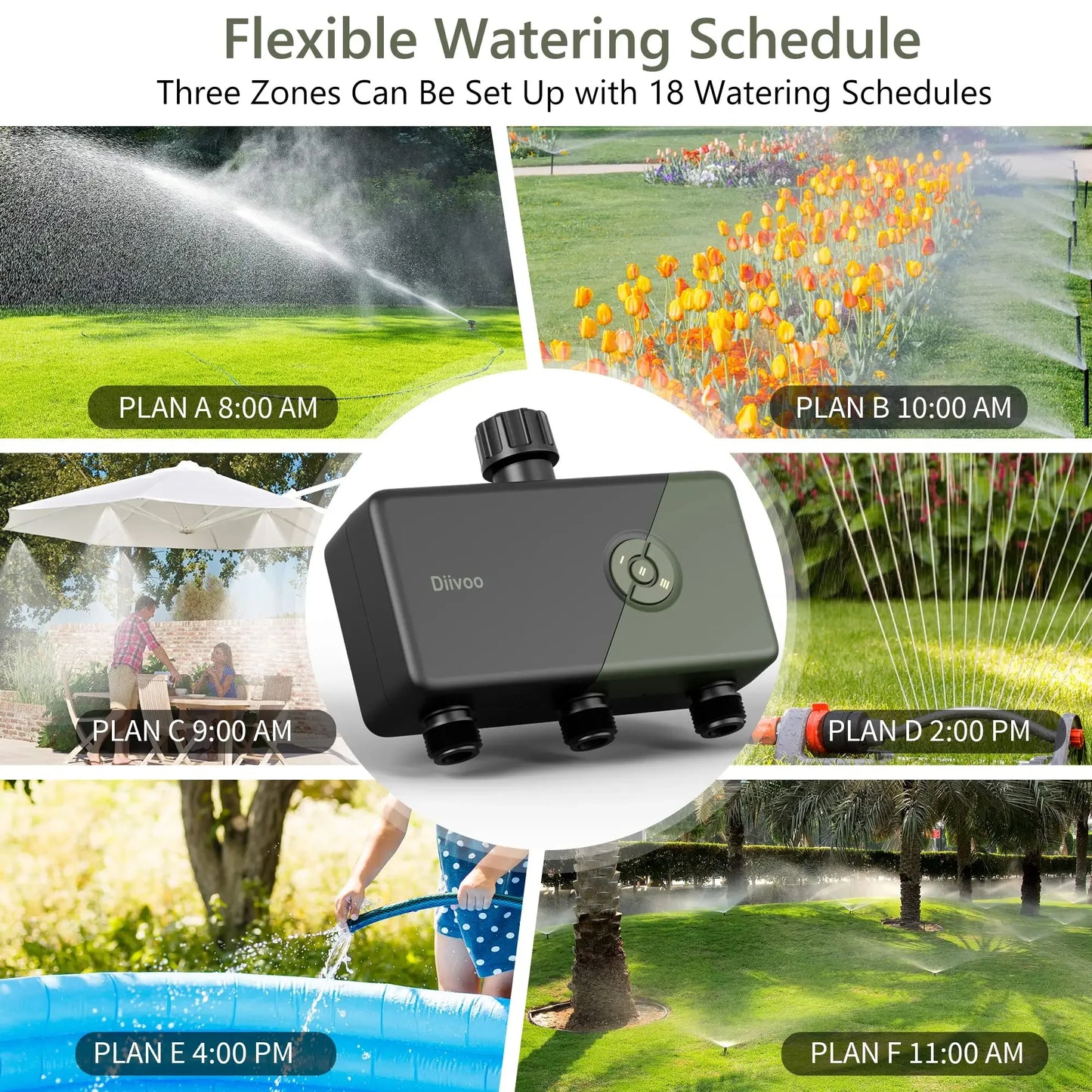 Smart 4-Zone BSP Garden Water Timer with App Control