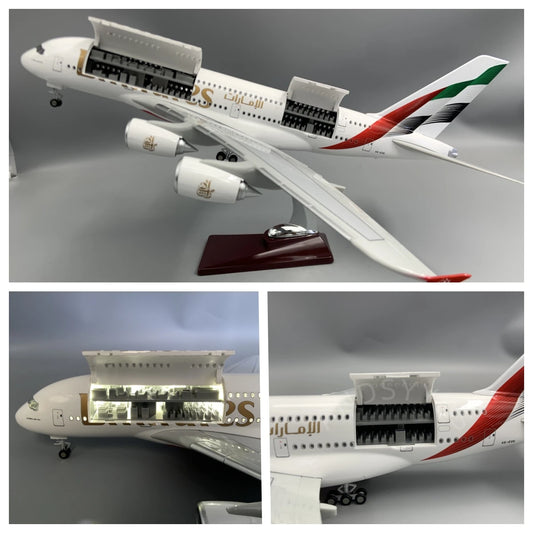 Large A380 Model Plane 18 LED Light Display