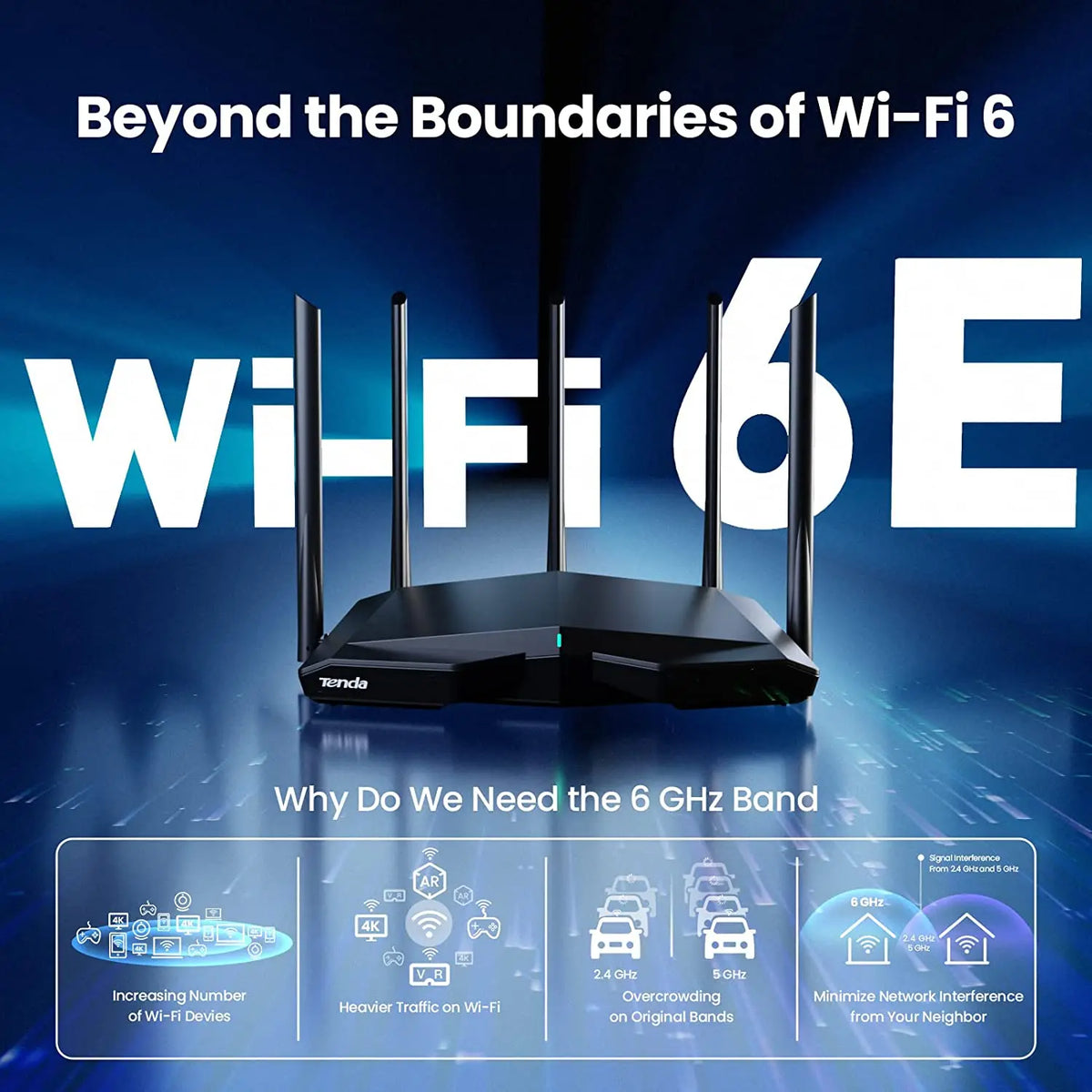 Gigabit Wi-Fi 6E Mesh Router AXE5700 for 200+ Devices