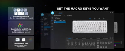 Wireless 68% RGB Mechanical Keyboard Cyan Hot Swap