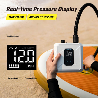 Portable Rechargeable Air Pump 20PSI for SUP Boat Mattress Tent