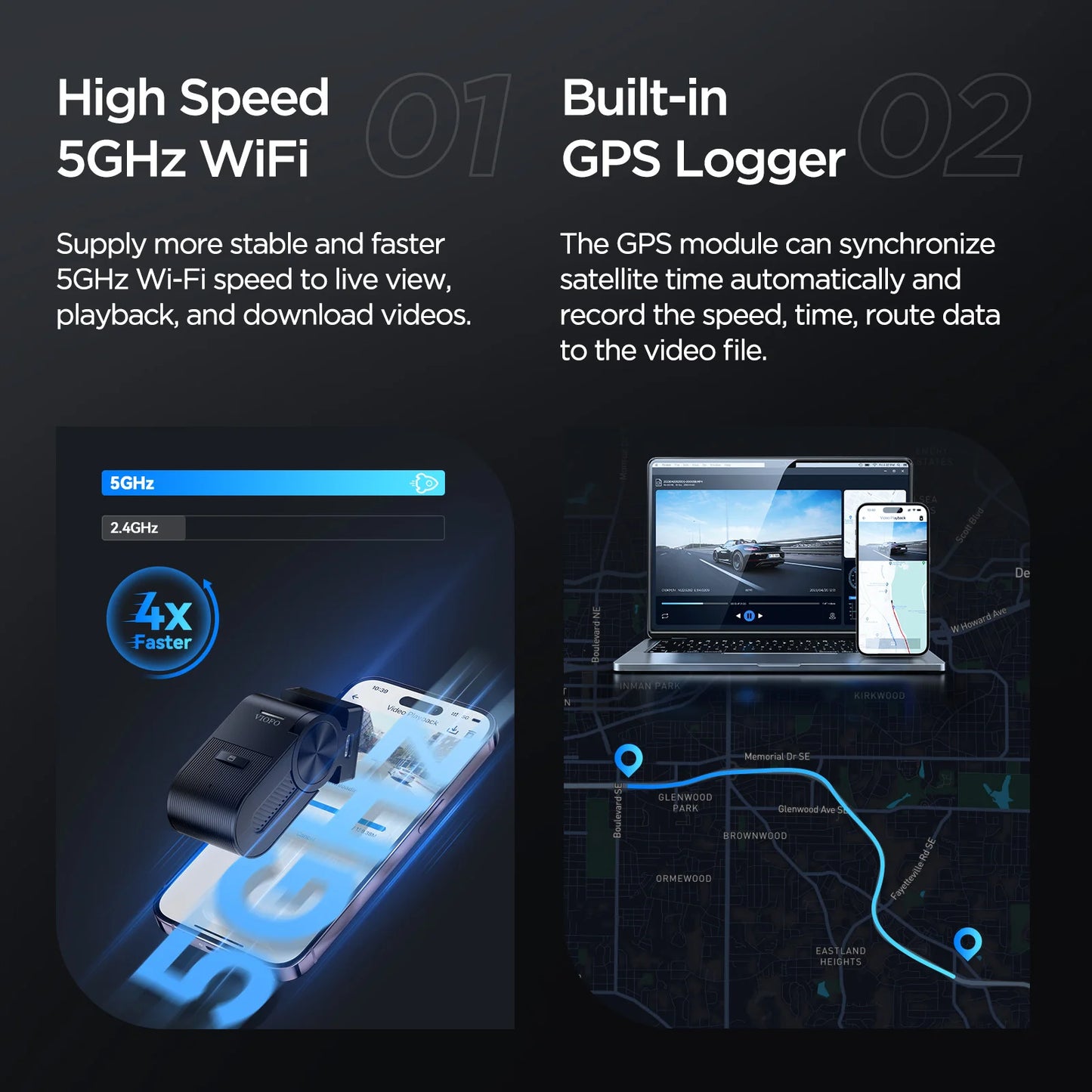 2K HDR Mini Dash Cam with GPS Wi-Fi