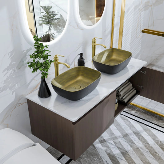 120cm Bathroom Vanity with Double Basin and Storage