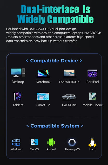 1TB Portable Data Storage USB Flash Drive