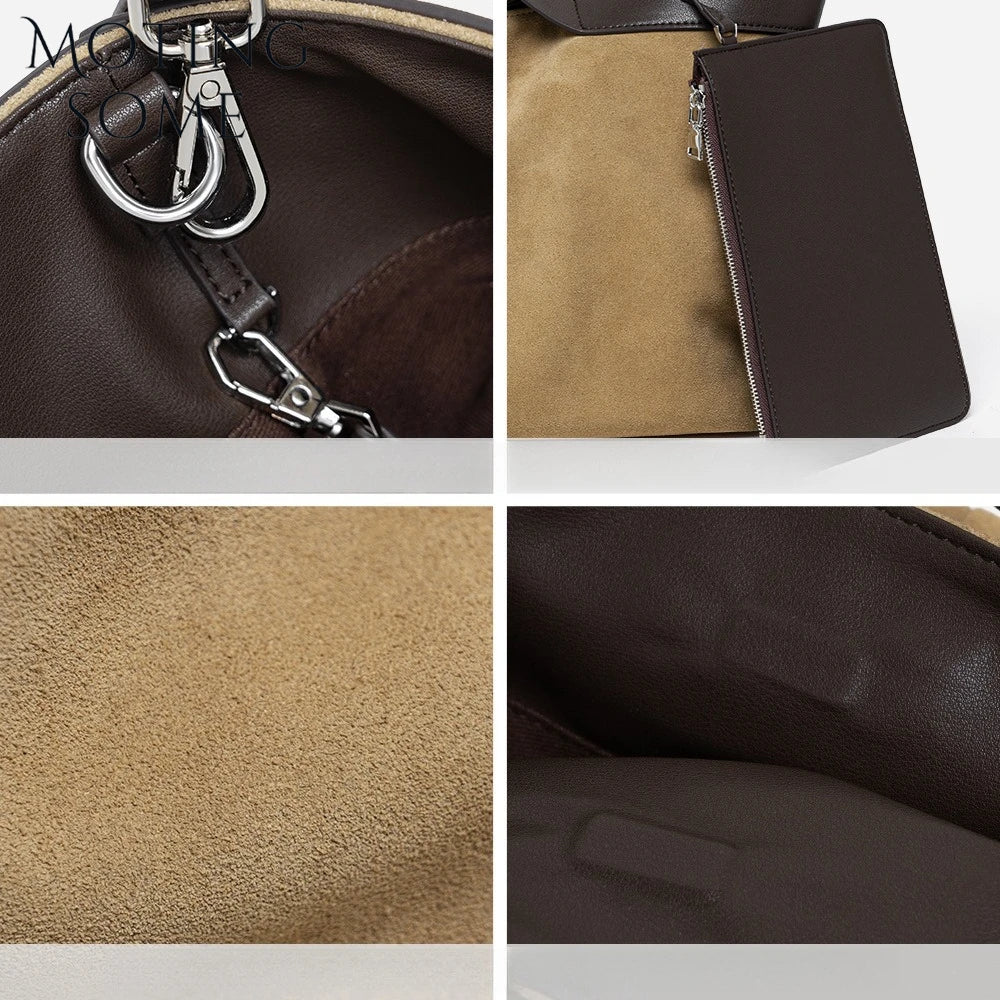 Matte Leather Big Tote Shoulder Bag for Women