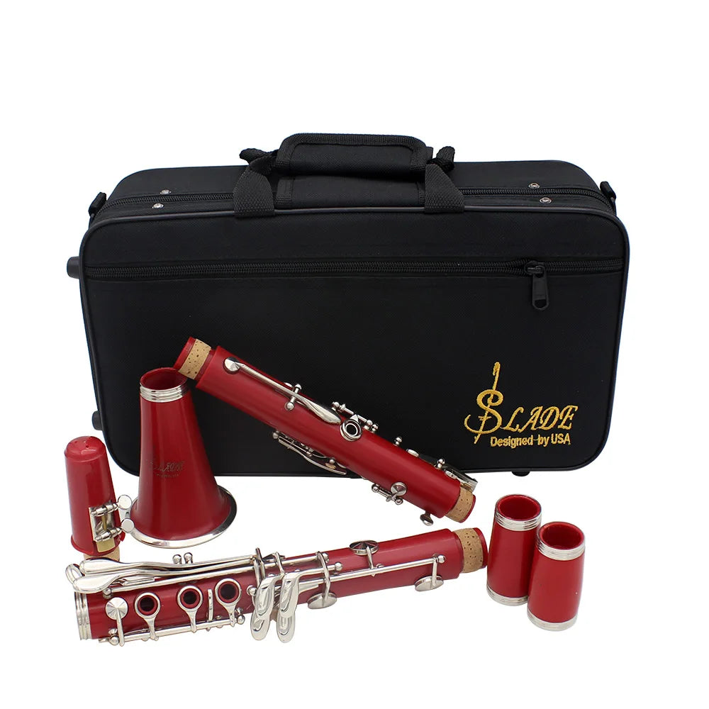 17 Keys Bb Clarinet Wooden Style Musical Instrument Red
