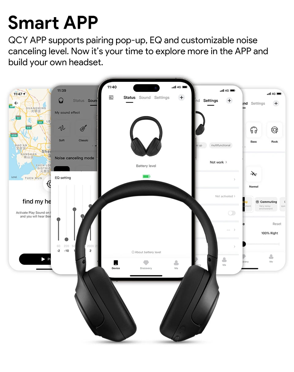 Wireless Over-Ear Headphones with ANC and 60H Battery