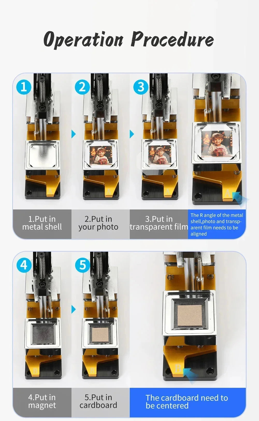 Square 50×50mm Magnet Making Machine with Cardboard Set