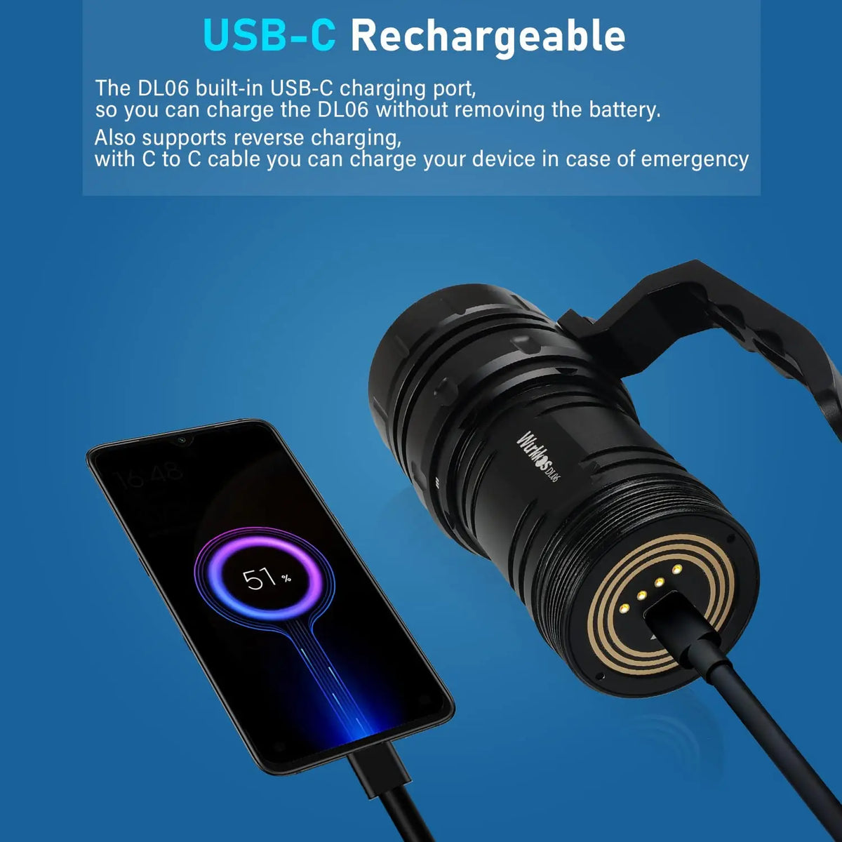 High Power 15000LM Waterproof Diving Torch with Power Bank