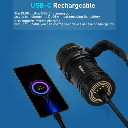 High Power 15000LM Waterproof Diving Torch with Power Bank