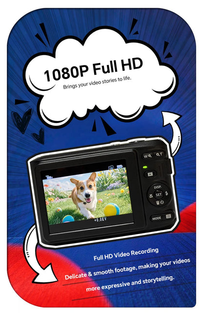 16MP Digital Camera 4X Zoom 1080p HD Compact Camera