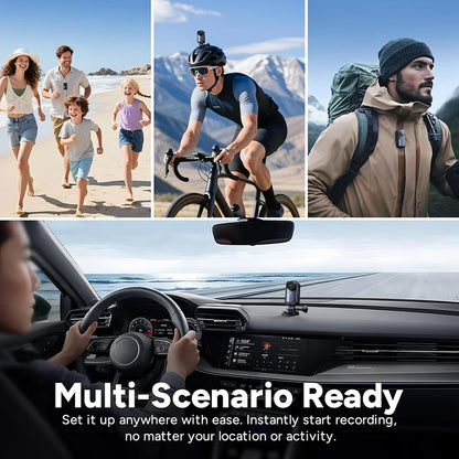 White 4K Action Camera with 135 Degree Wide Angle Lens