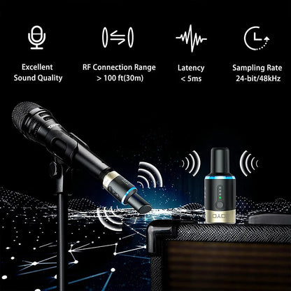 Wireless Mic System with 4 Switchable Channels and Receiver