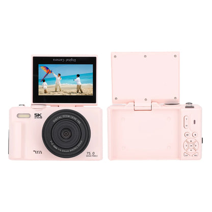 5K 75MP Vlogging Camera 18X Zoom Flip Screen with Flash