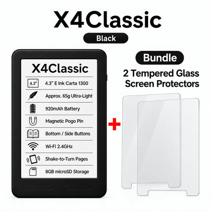 Compact E-Book Reader with High-Resolution E-Ink Display