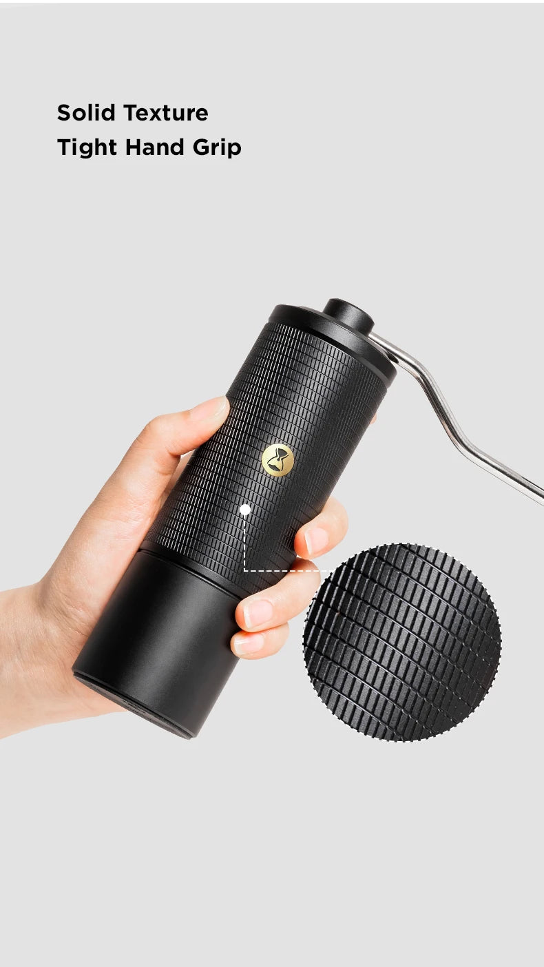 Portable Hand Coffee Grinder C5 Black with Cleaning Brush