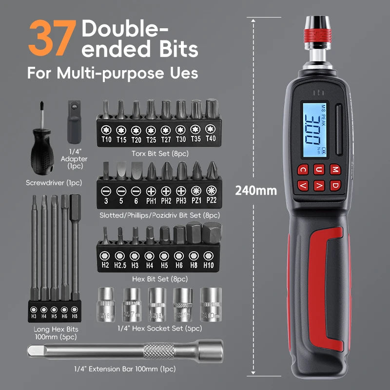 Precision Digital Torque Screwdriver 0.3–6Nm for Mechanics