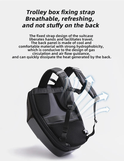 Large Carbon Fiber LED Hard Shell Backpack for Travel