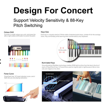 Portable 59-Key Digital Piano with 256 Tones