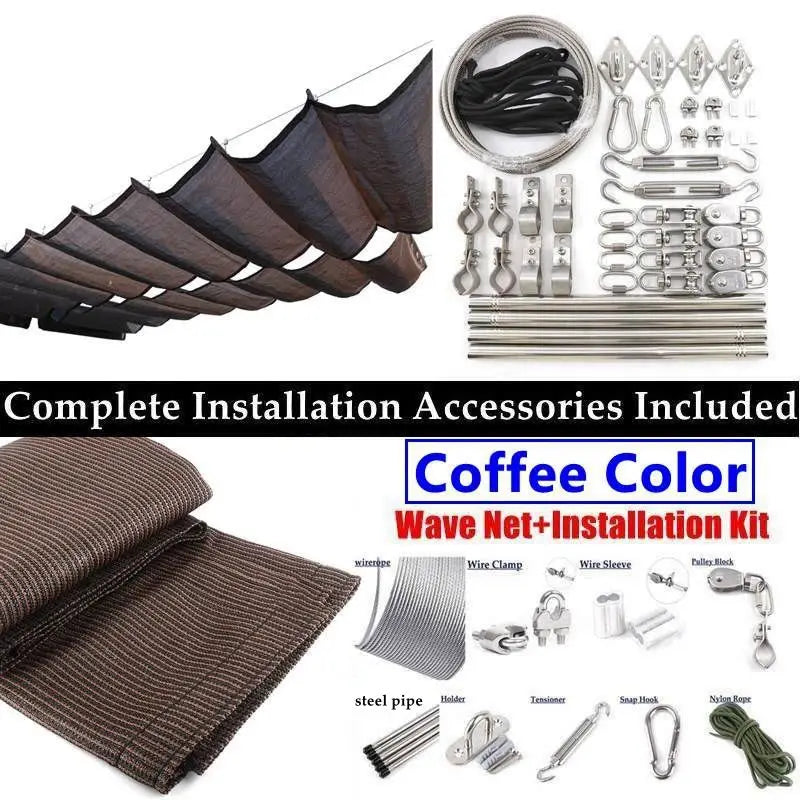 Khaki 2.5mx5m Telescopic Patio Sun Shade Cover