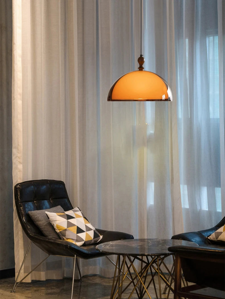 Modern Brown Acrylic Pendant Lamp Natural Glow E27