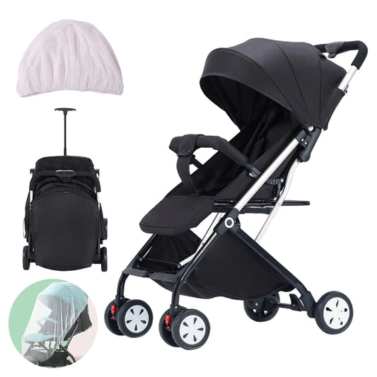Lightweight Foldable Baby Stroller with Mosquito Net