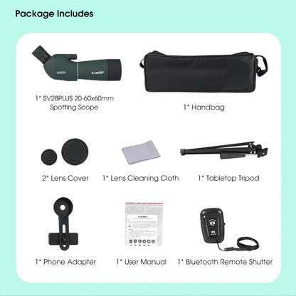 20-60x60 Bluetooth Spotting Scope with Tripod Phone Mount
