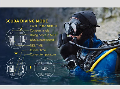 Professional Scuba Dive Watch 50M with Barometer and Depth Sensor