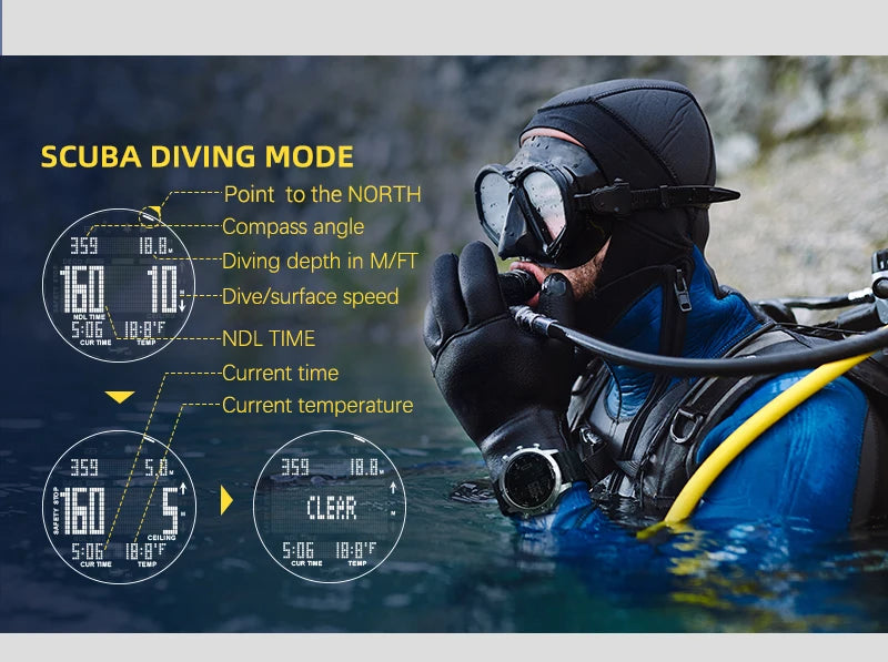Professional Diving Computer Watch 50M with Compass and Altimeter