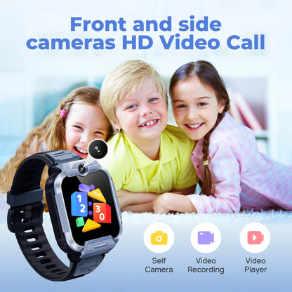 Kids Smart Watch 4G GPS Dual Camera Video Call Blue