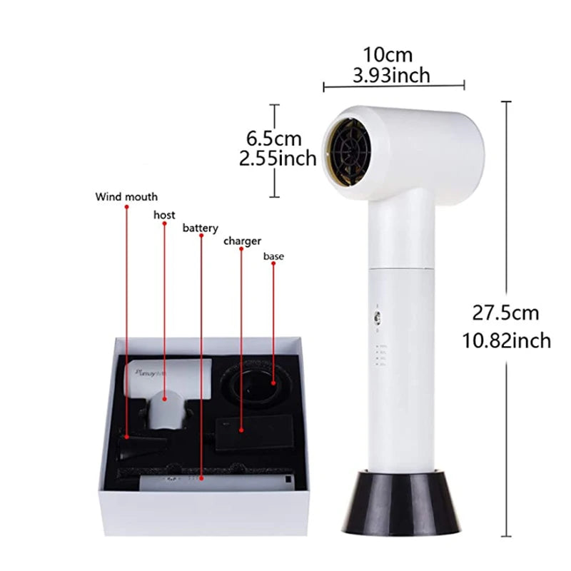 Cordless Hair Dryer Hot and Cold Air Rechargeable
