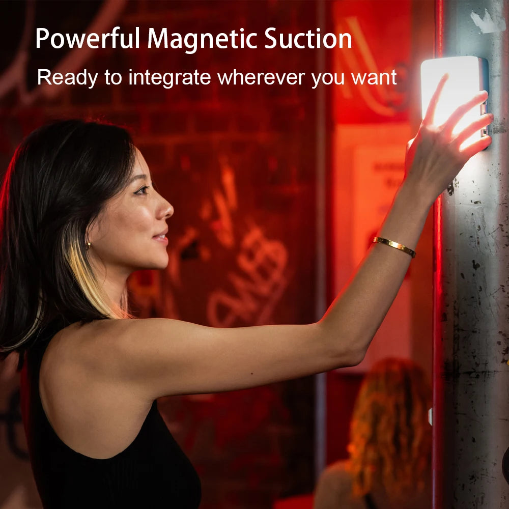 White Compact Rechargeable LED Video Light for Creators