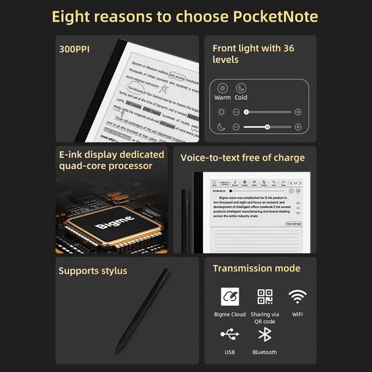 Portable 7 Inch ePaper eBook Reader with Touchscreen