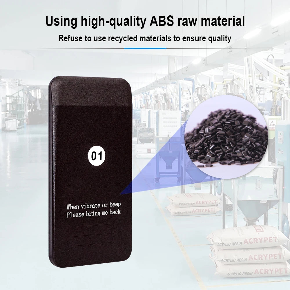 White Restaurant Paging System with Keyboard Transmitter