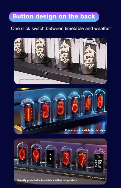 RGB Nixie Tube Clock with IPS Display and App Control