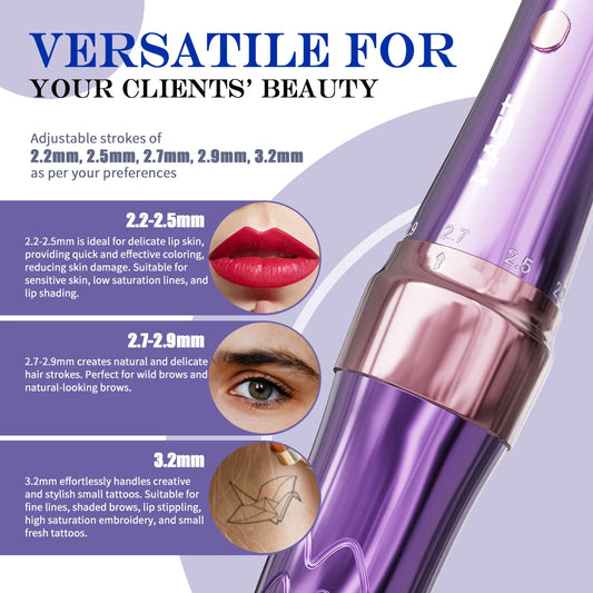 Rechargeable Permanent Makeup Pen Golden 1 Battery
