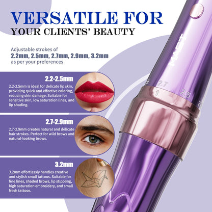 Pink Wireless Permanent Makeup Pen 1 Battery